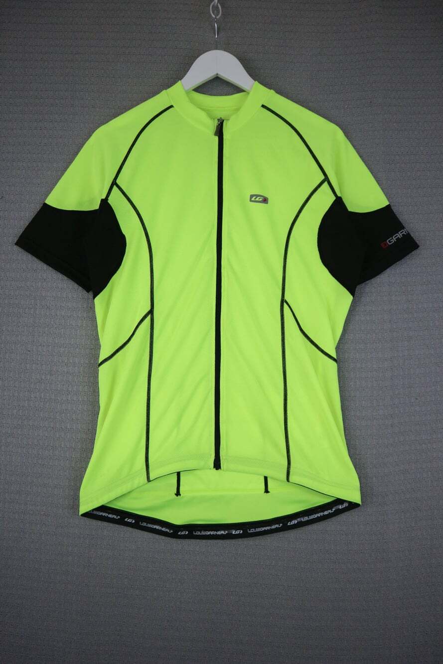 Louis Garneau Hi Vis Neon Yellow Cycling Jersey Short Sleeve Medium